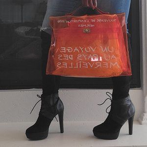 🎉 VINTAGE Hermès Orange Souvenir De L'Exposition Kelly